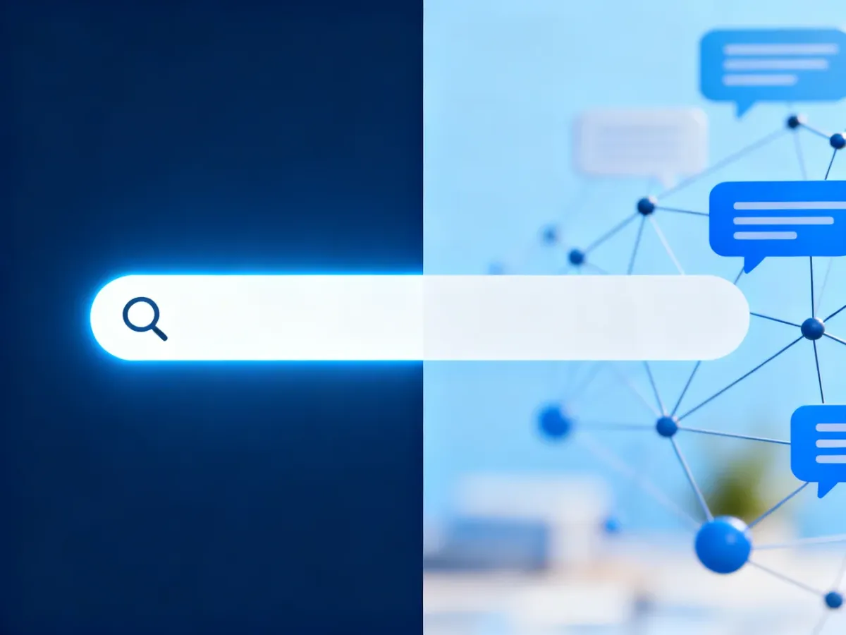 Porównanie Google Ads i Facebook Ads: ikona wyszukiwarki kontra powiadomienia z mediów społecznościowych.